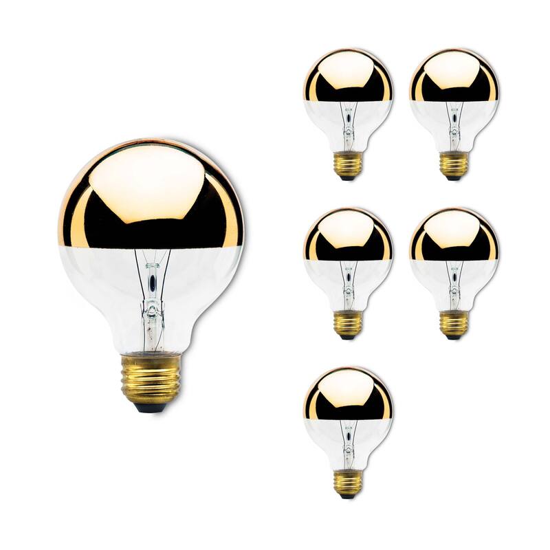 Bulbrite Pack of (6) 40 Watt Dimmable Half Gold G25 Medium (E26) Incandescent Bulb
