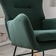 preview thumbnail 31 of 39, Velvet Armchair Wingback Comfy Rocker Chair with Thick Padded Seat for Nursery