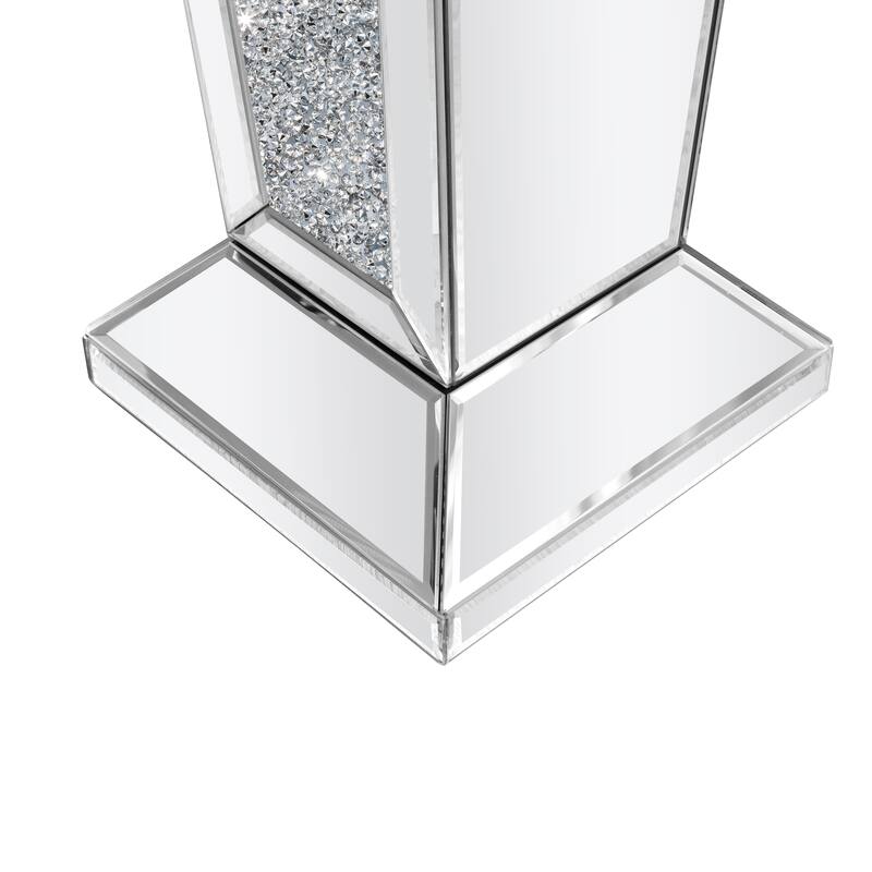 Mirrored Crushed Diamond Tall End Table