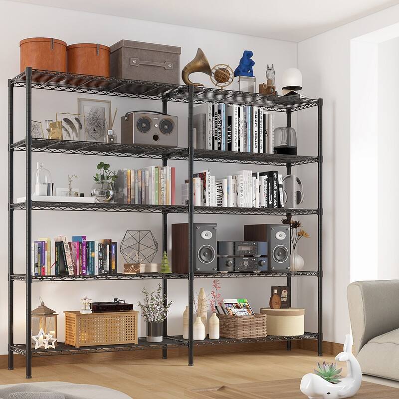 4-Tier Steel Height -Adjustable Storage Rack Heavy Duty Shelving Unit
