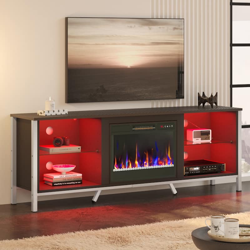 TV Stands with Fireplace for 75 inch TVs Gaming Entertainment Center TV Console - 71 inches