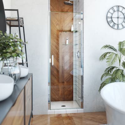 DreamLine Alliance Swing 24 in. W x 72 5/8 in. H Semi-Frameless Swing Shower Door in Chrome and Clear Glass