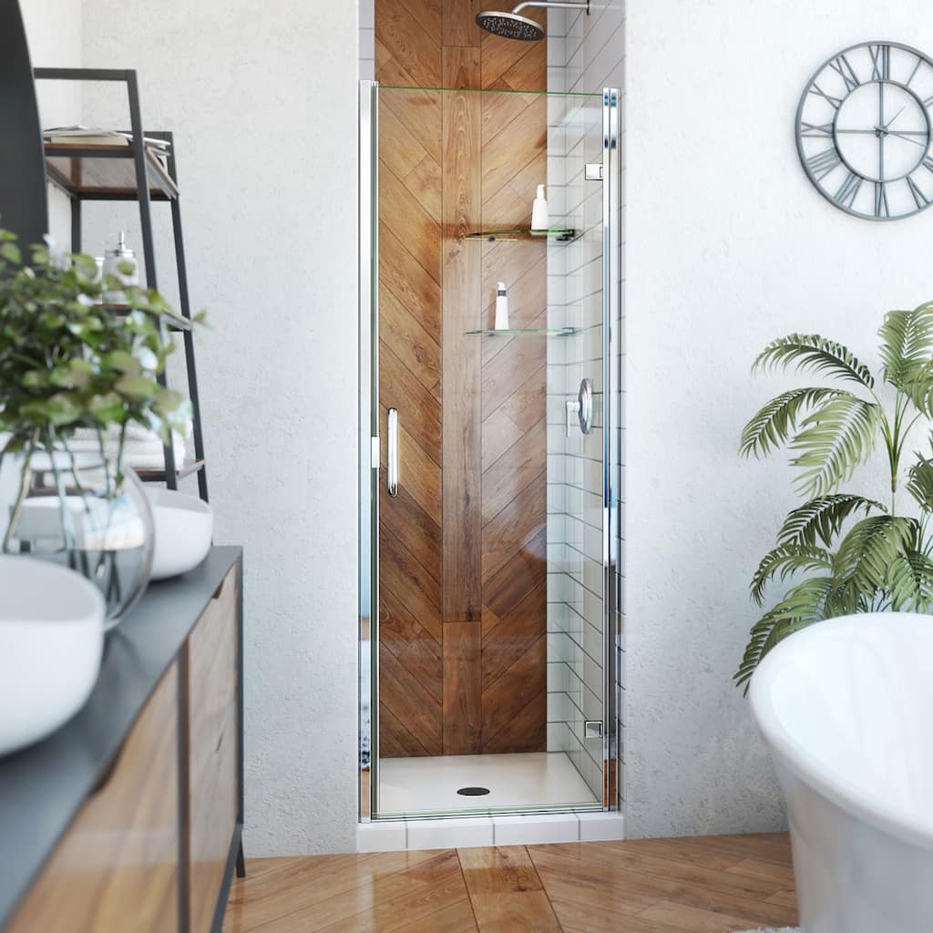 DreamLine Alliance Swing 24 in. W x 72 5/8 in. H Semi-Frameless Swing Shower Door in Chrome and Clear Glass