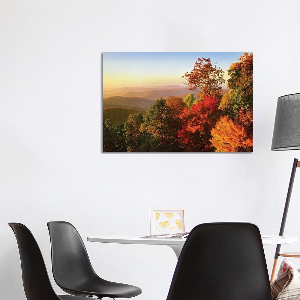 iCanvas "Blue Ridge Mountains From Bluff Mountain Overlook, North Carolina" by Tim Fitzharris Canvas Print
