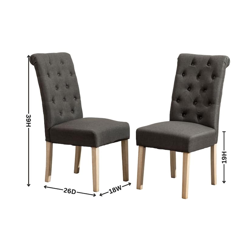 Solid Wood Tufted Parsons Dining Chair (Set of 2)