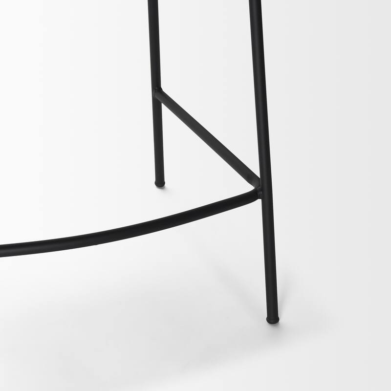 Carolyn Counter Stool w/ Gray Fabric & Matte Black Metal