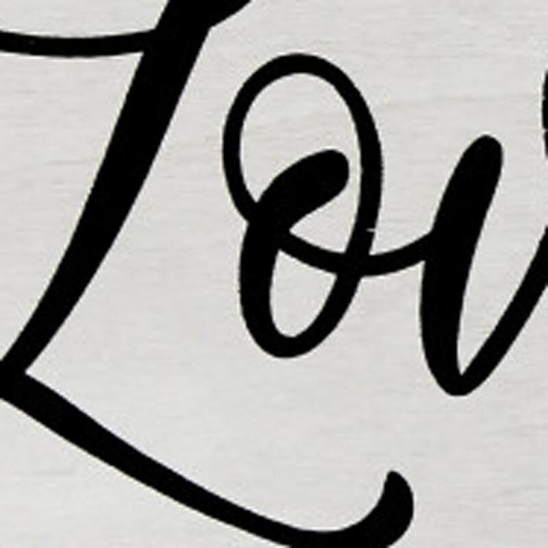 HomeRoots 14" Gray And Black Love Wins Round Serving Tray With Handles - 13.75 in. x 1.65 in. x 13.75 in.