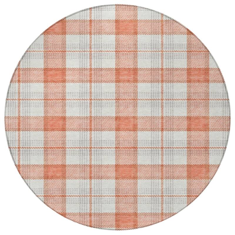 HomeRoots Plaid Transitional Rectangle Outdoor Rug