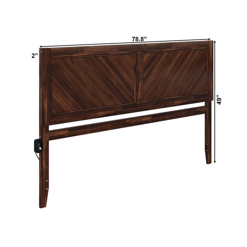 AFI Canyon Wood Headboard with Attachable Charger