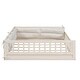 preview thumbnail 10 of 22, Full Size Montessori Floor Bed with Guardrail & Comfortable Pillow, Upholstered Platform Bed Toddler Bed without Slats for Kids