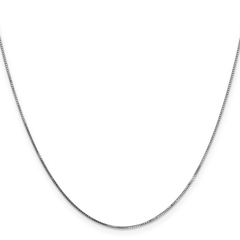 Curata 14k White Gold 10" 0.7mm Solid Box Chain Anklet (Spring-ring)
