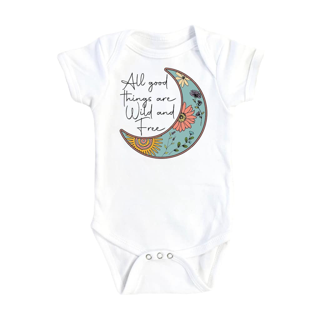Moon Child Hippie - Baby Boy Girl Clothes Infant Bodysuit Funny Cute Newborn