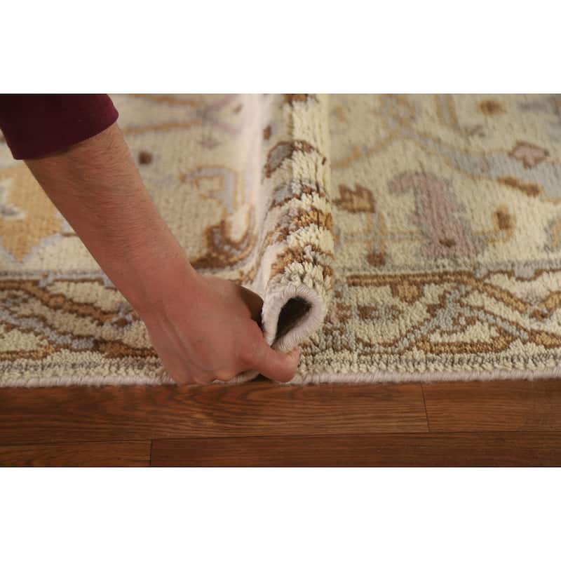 Floral Oushak Style Runner Rug Hand-knotted Wool Carpet - 2'6"x 9'10"