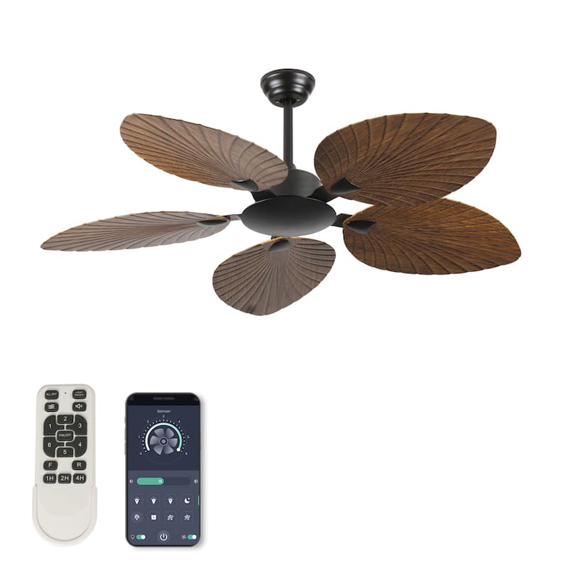 52-Inch Tropical Ceiling Fan - Antique Brown
