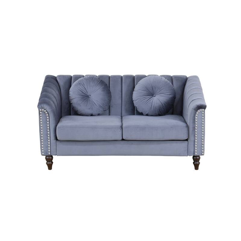 Premium Waterproof Flannel 3-Piece Living Room Sofa Set – Chair, Loveseat & Sofa - Grey-L
