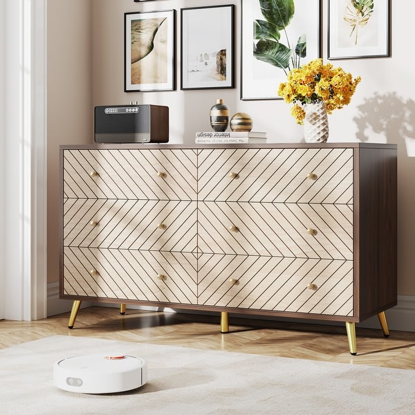 6-Drawer Storage Cabinet Dresser with Metal Legs for Bedroom Living Room  Entryway - On Sale - Bed Bath & Beyond - 39762473