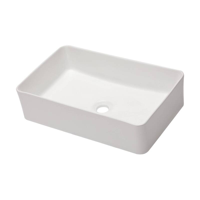 Dornberg 21"x14" White Ceramic Rectangular Vessel Bathroom Sink - 21x14 inch - 21x14 inch