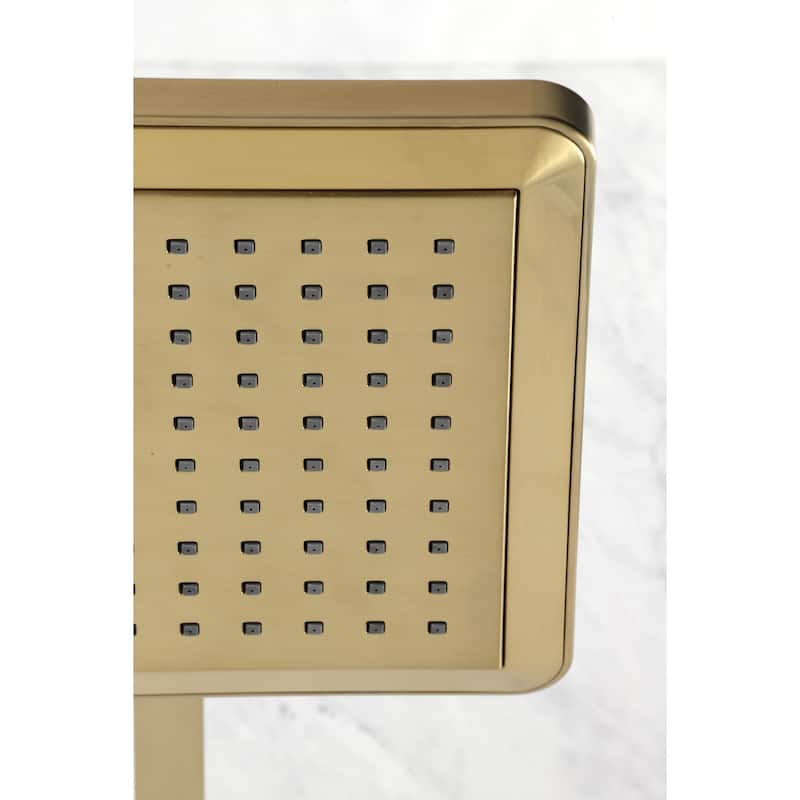 Kingston Brass Claremont 9-5/8-Inch Square Shower Head with Shower Arm