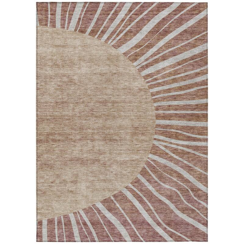 HomeRoots Abstract Transitional Rectangle Outdoor Rug