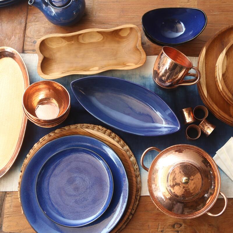 Novica Handmade Natures Course Teak Wood Appetizer Platter
