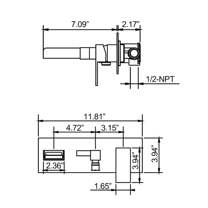 Solid Brass Wall Mounted Roman Tub Faucet with Hand Shower