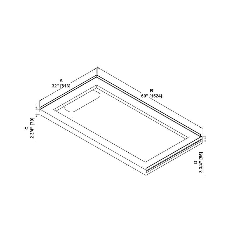 OVE DECORS Adena White Shower Base 60x36 in white