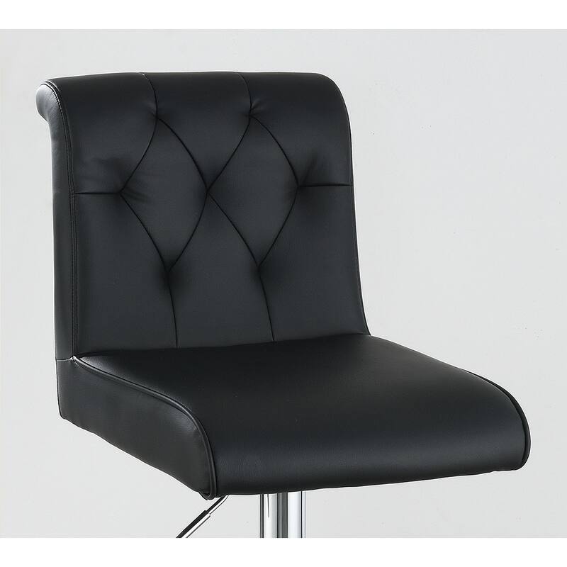Adjustable Bar Stools Set of 2, Faux Leather Counter Height Chairs with Back, Kitchen Island Stools with Footrest