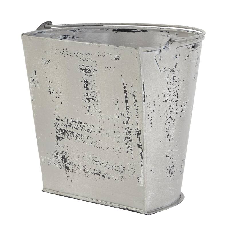 White Metal Indoor Outdoor Planter