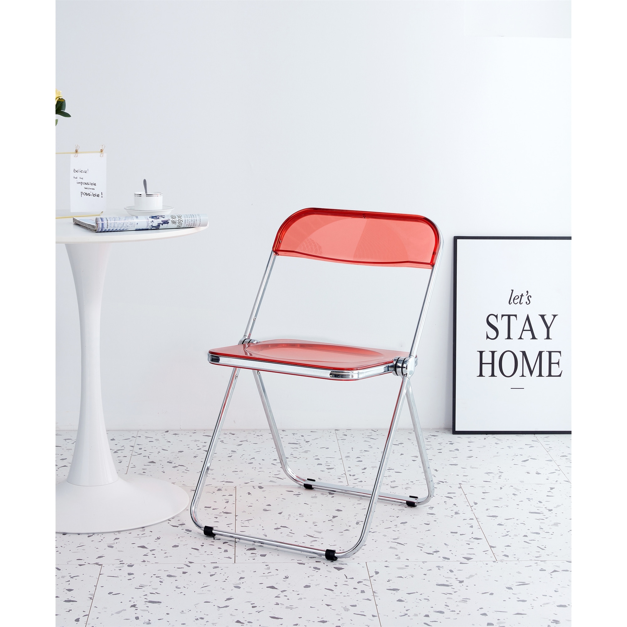 Foldable best sale clear chair