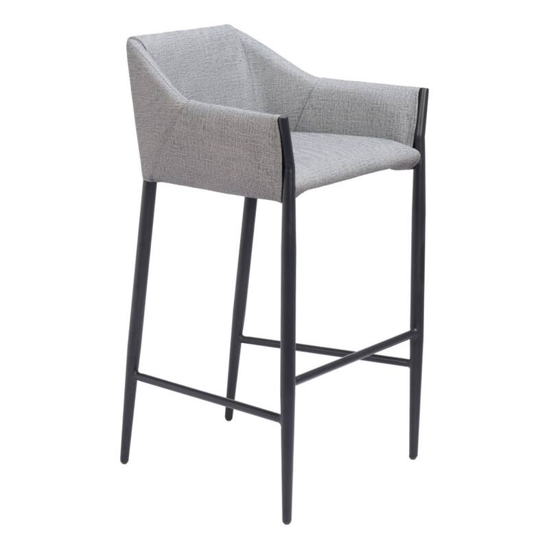 30 Inch Fabric Steel Bar Stool with Armrests and Footrest - 22” x 22.4” x 40”