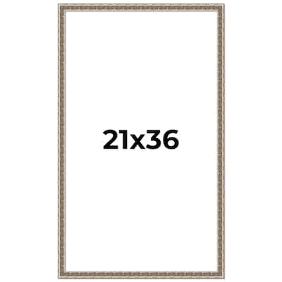21x36 Frame Silver Versailles Ornate Solid Wood Picture Frame | 1 Inch