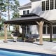 preview thumbnail 7 of 62, Aoxun Outdoor Cedar Wood Gazebo with Double Hardtop Roof