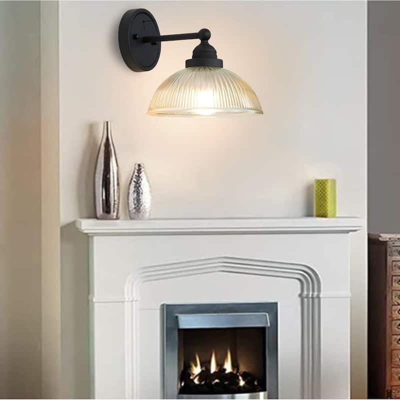 Industrial bulb light black light fixture glass, metal wall light