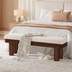 preview thumbnail 10 of 17, Upholstered Entryway Bench, Faux Shearling Padded Seat Shoe Bench, Bedroom Entrance Living Room End-of-Bed Accent Stool