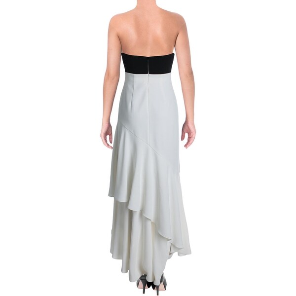 strapless ruffle gown