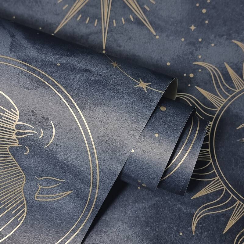 Fine Decor Kalel Navy Celestial Wallpaper - N/A