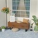 preview thumbnail 3 of 10, COSIEST Outdoor Patio Log Bench, Rectangular MgO Garden Bench - 11.8"D x 48.4"W x 17.7"H