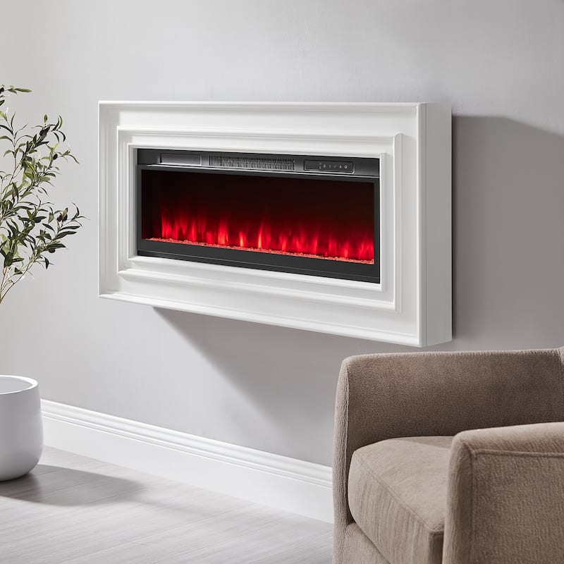 Wall Mounted Electric Fireplace Console, Fully Assembled