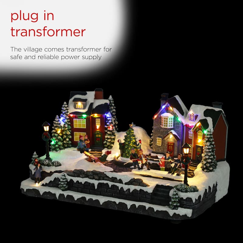 Alpine Corporation Christmas Winter Wonderland Set with LED Lights and Music