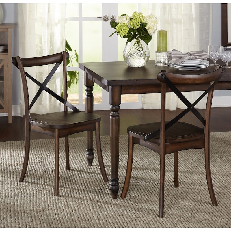 Simple Living Constance Solid Wood X-Back Dining Chairs (Set of 2)