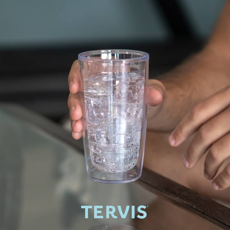 Tervis Clear & Colorful Tabletop Made in USA Double Walled Insulated Travel Tumbler, Red