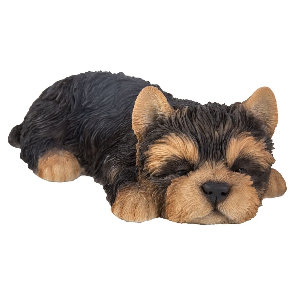 Yorkshire Terrier Puppy Outdoor Garden Statue - 7.5"
