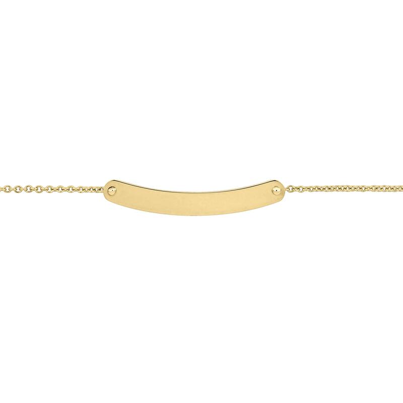 Miadora Engravable ID Bar Necklace in 14k Yellow Gold