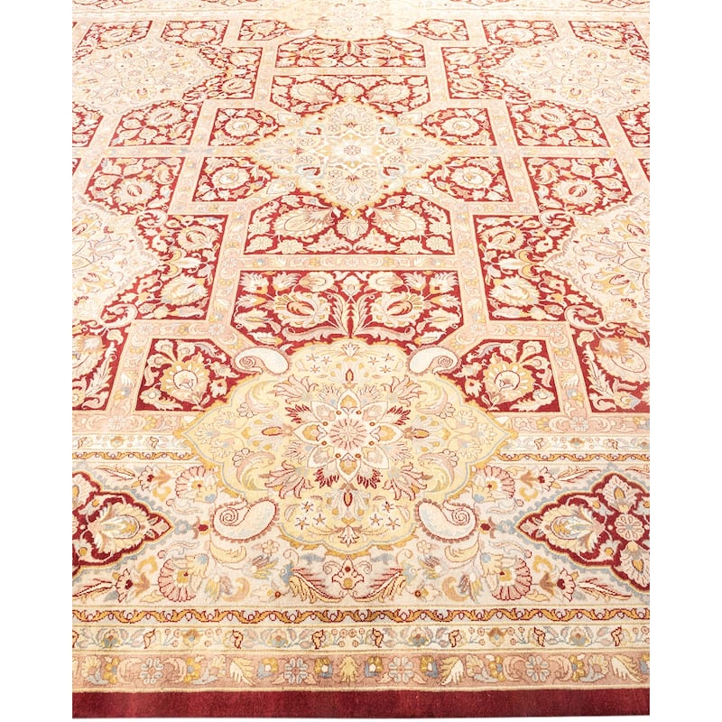 Overton Hand Knotted Wool Vintage Inspired Traditional Mogul Red Area Rug - 9 x 12