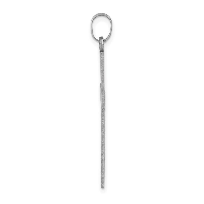 Curata 14k White Gold 18" 21x14mm Satin Back Textured back Cross Necklace