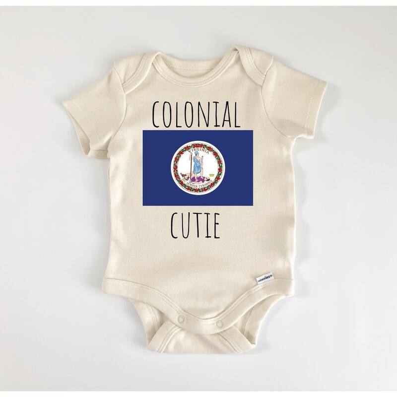 Virginia - Baby Boy Girl Clothes Infant Bodysuit Funny Cute Newborn - Natural - 0-3M