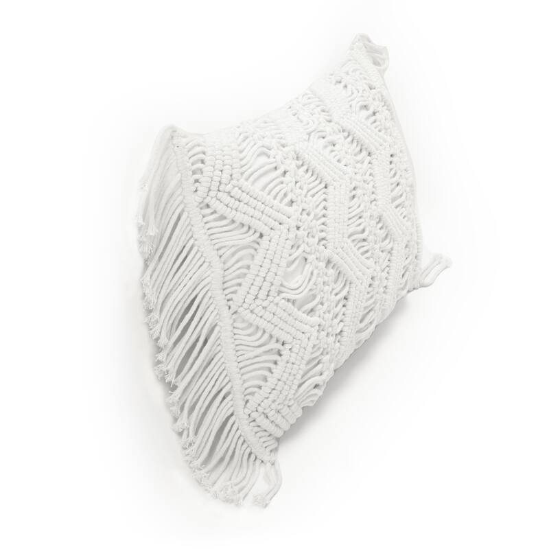 Lush Decor Studio Chevron Macrame Decorative Pillow Cover