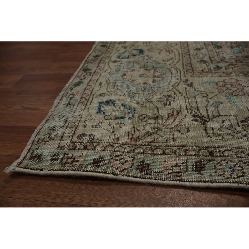 Hand Knotted Oriental 100% Wool Carpet Traditional Floral Beige & Ivories Kashmar Area Rug - 12' 0'' X 9' 7''