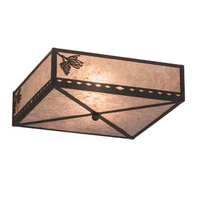 Meyda Tiffany 171415 Balsam Pine 2 Light 26" Wide Semi-Flush Square
