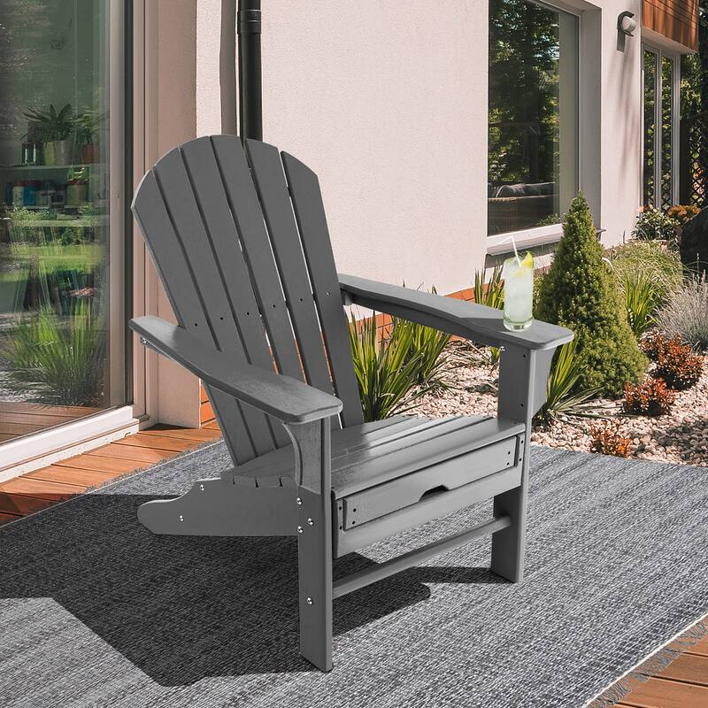 Costway 2 PCS Outdoor Patio HDPE Adirondack Chair Beach Seat - 29''x 53''x 37.5''